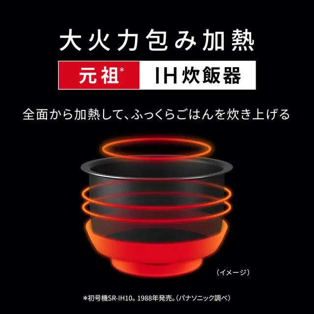 パナソニック 可変圧力IHジャー 炊飯器 おどり炊き 5.5合 SR-N310E-W 炊飯容量1.0L ホワイト | Panasonic かまどごはん 備長炭釜 ふっくら 白
