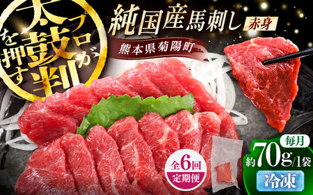 6回定期 純国産 赤身馬刺し 約70g 馬刺し BHDF025