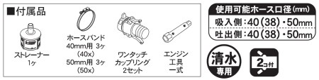 エンジンポンプ SEV-40X 口径40ミリ ハイデルスポンプ 4サイクル [0849]