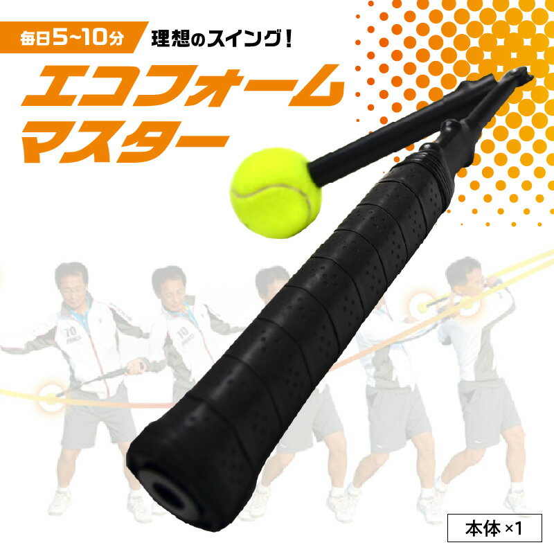 【ふるさと納税】ワンランクアップ！ テニス練習器 エコフォームマスター 本体 × 1 約 559mm 硬式 テニス 練習 器具 練習器具 一人 素振り 自宅 スイング トレーニング フォアハンド バックハンド サーブ 手打ち クセ 改善 スポーツ アウトドア 大分県 別府市 送料無料
