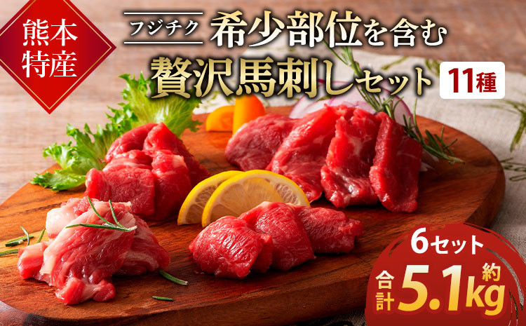 
熊本特産！フジチク希少部位を含む贅沢馬刺しセット 計約5100g 馬刺し ふじ馬刺し 馬肉 赤身

