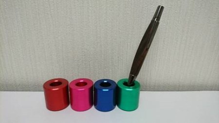 アルミ φ30ペン立て丸（1本用）（グリーン）[NK01]