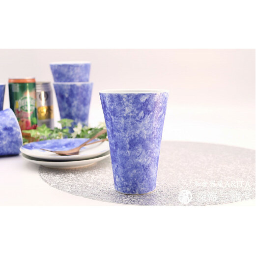 有田焼 BLUE ESPUMA / フリーカップ（深海三龍堂） コップ ビアグラス グラス ビールグラス ジュース モダン A12-121_イメージ5