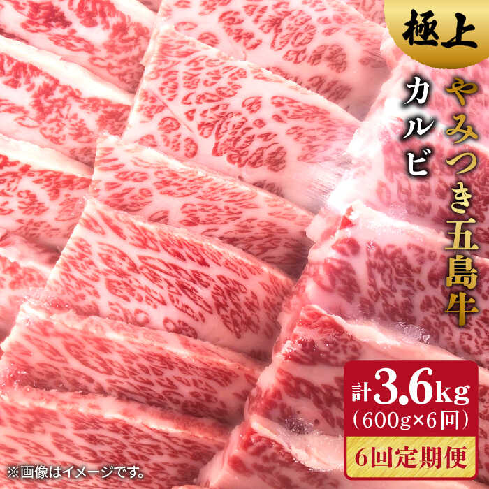 【ふるさと納税】【全6回定期便】五島牛 カルビ600g 五島市/肉のマルヒサ [PCV025] 国産牛 牛肉 ブランド牛 焼き肉