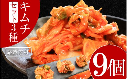 キムチ 3種 セット 各3個ずつ 計9個 本格キムチ カッパキムチ 白菜キムチ きゅうりキムチ ピリ辛 おつまみ 食物繊維たっぷり 韓国 乳酸菌 健康 ご飯 お供 旨味 国産野菜 キムチ鍋用 韓国料理 漬物 発酵食品 ダイエット 低カロリー ビビンバ 焼肉 キムチ鍋 鍋 炒め物 料理 徳島県 吉野川市
