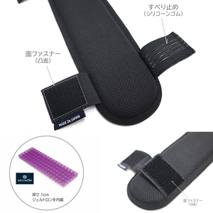 リュック用ショルダーパッド 黒 1組 ジェルトロン
