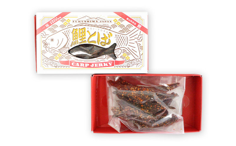 鯉とば 一味 3個箱 鯉 コイ おつまみ 珍味 一味唐辛子 ピリ辛 辛い 旨み 旨味 国産 日本産 福島県産 あっさり 養殖 薄切り 酒のアテ 酒肴 つまみ 魚 鯉食文化 日本酒 炙り ビール ギフト