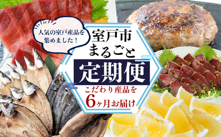 【定期便 6回】室戸まるごと定期便 こだわり産品コース かつお 本マグロ 干物 ハンバーグ zzc2025