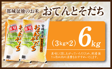 都城盆地のお米「おてんとそだち」6kg(3kg×2袋)_MJ-15-006-6kg_(都城市) 都城産 お米 6kg 