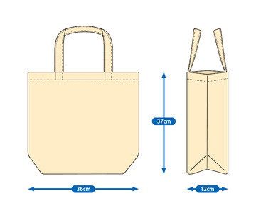 帆前掛け風由仁ロゴトートバッグ（MM17）