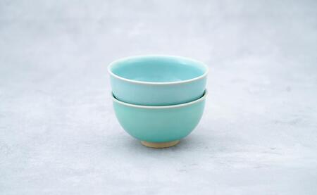 有田焼 翡翠天青茶碗 2色セット【梶原大敬 茂正工房】器 うつわ 食器 和食器 ちゃわん ご飯 ごはん お茶碗 ペア セット 2個 食器セット 青磁 翡翠 天青 ブルー グリーン 作家 手仕事 ろくろ