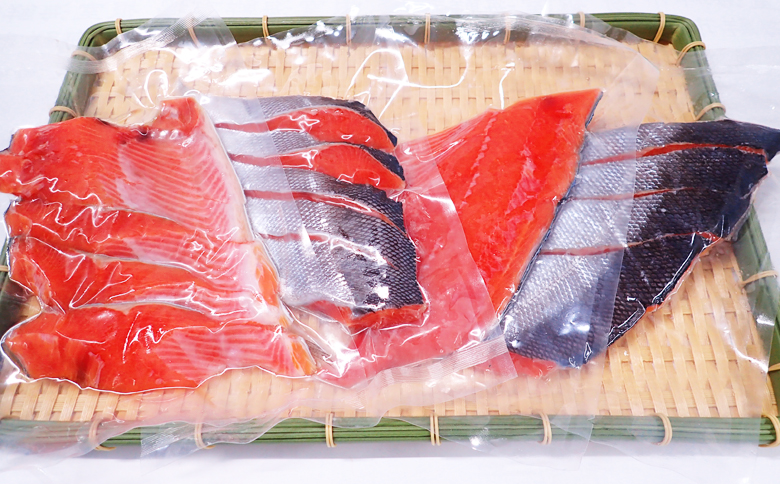 【北海道根室産】無添加甘汐天然紅鮭切身(1尾分)約1.2kg<新物> B-11123