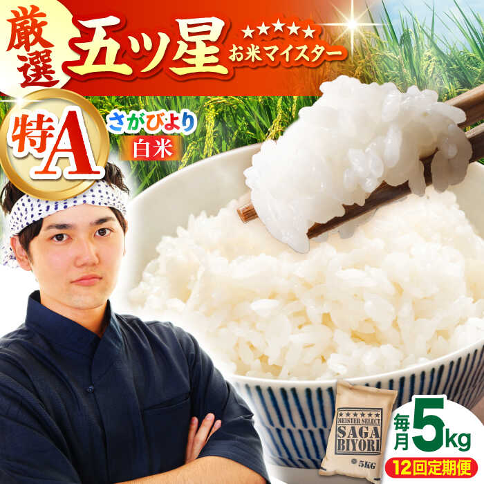 【ふるさと納税】【全12回定期便】さがびより 白米 5kg【大塚米穀店】 [HBL021] / 定期便 米 特A 特A評価 食品 白米 九州 佐賀 送料無料