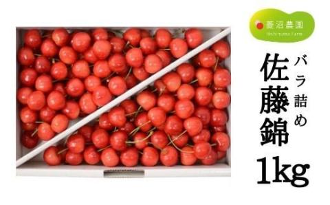 No.2403菱沼農園 さくらんぼ（佐藤錦バラ1kg)【2024年発送】