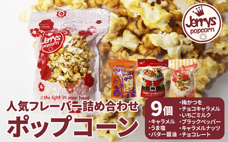 ジェリーズ ポップコーン 人気フレーバー 9個 詰め合わせ セット Mサイズ | ポップコーン
