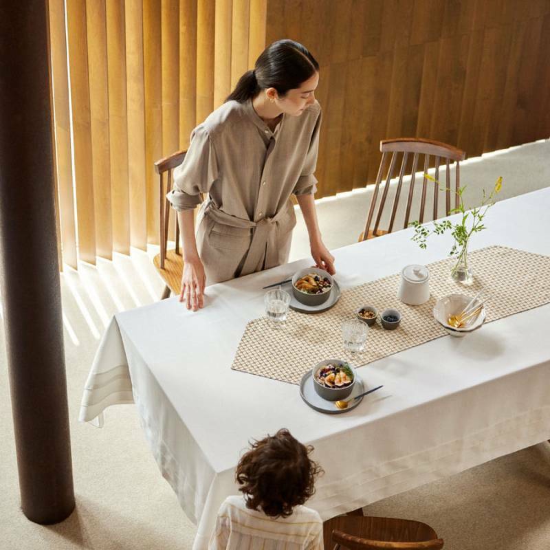 Calm Table runner with tassel／カルム テーブルランナー タッセルつき Sサイズ スノー wsg0031_イメージ3