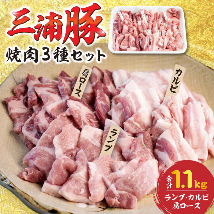【ふるさと納税】豪華三浦豚 1.1kg / 焼肉セット 肩ロース カルビ ランプ ブランド豚 国産 ポーク ブランド豚 にく 肉 お肉 豚肉 ぶたにく焼き肉 焼肉 バーベキュー お取り寄せ 岐阜県産 恵那市産 /恵那市 / あづま精肉店[AUDL005]