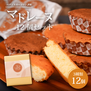 【ギフト・のし・指定日可能】宮崎県木城町パティスリーコマドのマドレーヌ12個セット(3種類)_K12_0012_3
