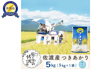 佐渡島産つきあかり 無洗米5Kg 令和7年 ～農薬5割減～  農家直送