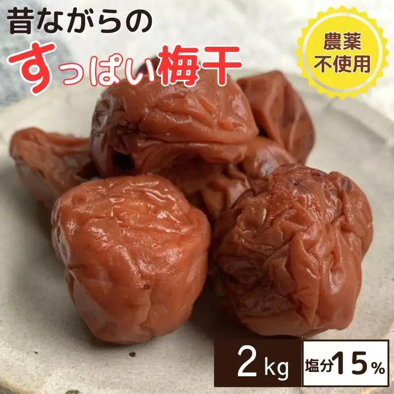 昔ながらのすっぱい梅干 2kg （200g×10） 塩分15％ / 梅干し 田辺市 紀州南高梅 南高梅 梅干 梅 うめ 肉厚 お米 おにぎり 焼酎 梅酒 健康 昔ながら 栽培期間中農薬不使用 和歌山 龍神 【mpt007】