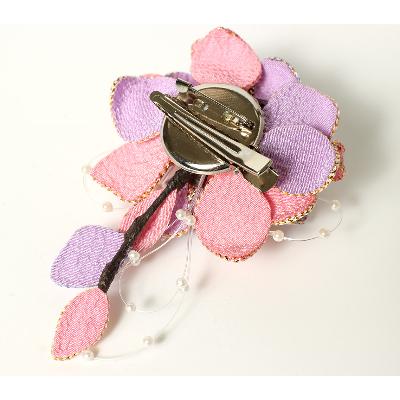 ふるさと納税 京丹後市 シルクコサージュ!(ピンク)着物などの和装・洋装共に使えます。髪飾りコサージュとしても |  | 02