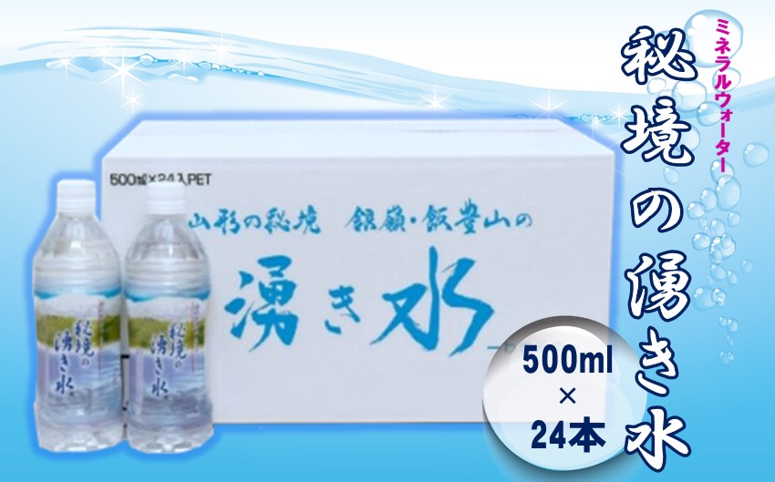 秘境の湧き水　国内産ミネラルウォーター　500mlペットボトル×24本