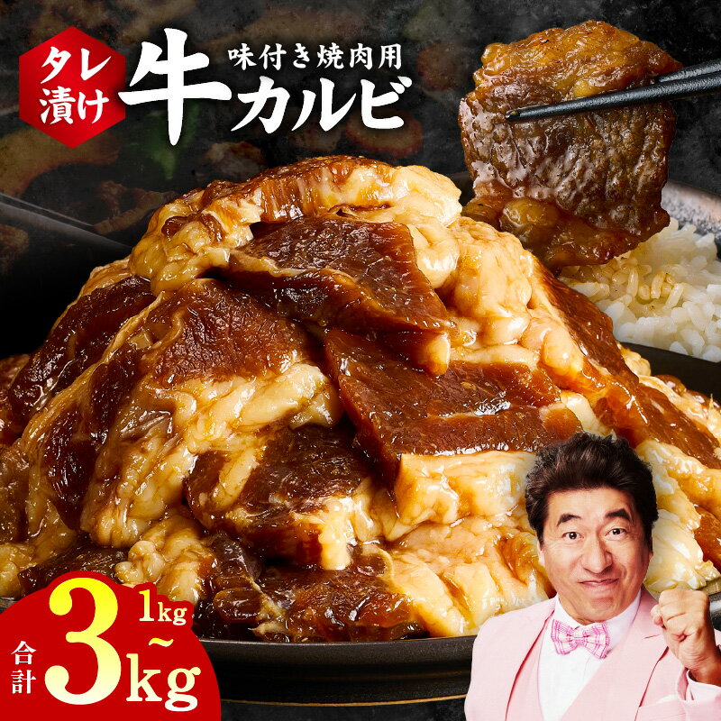 【ふるさと納税】牛カルビ 焼肉用 タレ漬け 合計 1kg / 1.5kg / 2kg / 2.5kg / 3kg 味付け 小分け 焼くだけ 簡単調理 BBQ 牛肉 肉 焼肉 生姜醤油 特製タレ 便利 晩酌 おつまみ お取り寄せ お取り寄せグルメ 大阪府 泉佐野市 送料無料 肉の泉佐野