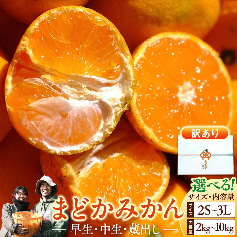 【ふるさと納税】【先行予約】【選べる種類・サイズ・内容量】訳あり みかん 箱入 2kg~10kg＋傷み補償分 和歌山県 海南市 | みかん 蜜柑 フルーツ 果物 くだもの 食品 人気 おすすめ 送料無料 産地直送