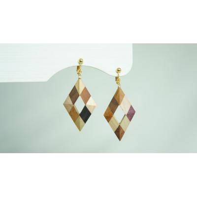 ふるさと納税 日南町 Wood Crystal　ダイヤイヤリング