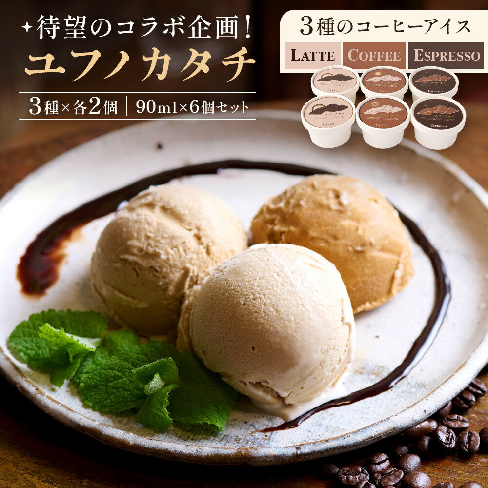 【ふるさと納税】【由布市限定】3種のコーヒーアイス食べ比べセット ~ユフノカタチ~（3種×2個　計6個） | コーヒー　珈琲 スイーツ アイス あいす アイスクリーム デザート 詰め合わせ お菓子 セット 湯布院 由布院 ゆふいん
