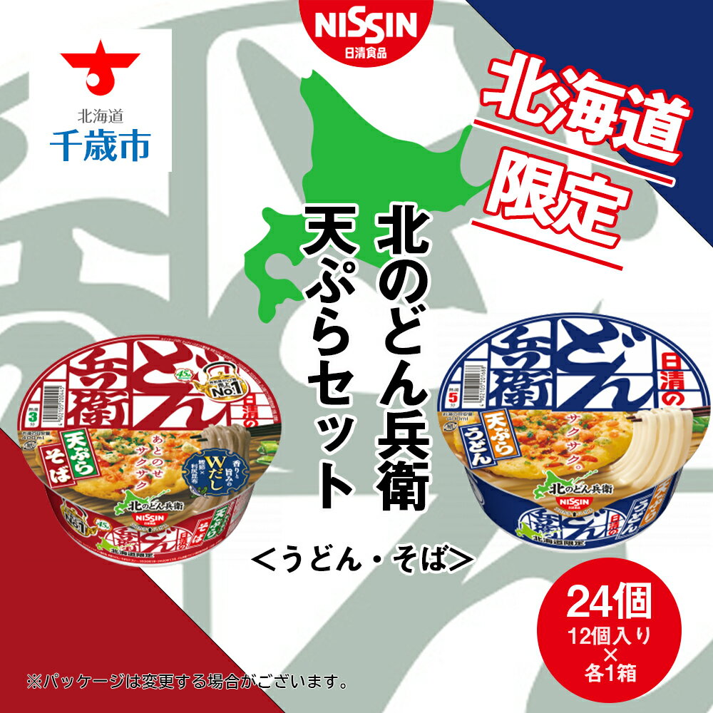 【ふるさと納税】 日清　北のどん兵衛　天ぷらセット＜うどん・そば＞各1箱・合計2箱 日清 インスタント麺 インスタントうどん インスタント 日清うどん そば カップそば 日清そば【北海道千歳市】ギフト ふるさと納税