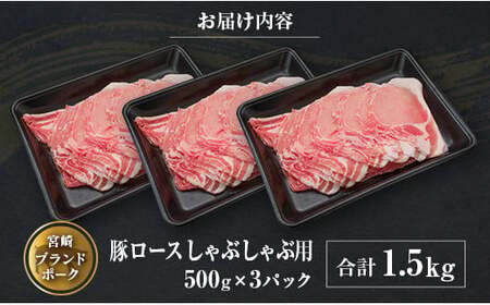◆宮崎ブランドポーク　ロースしゃぶしゃぶ用(合計1.5kg)