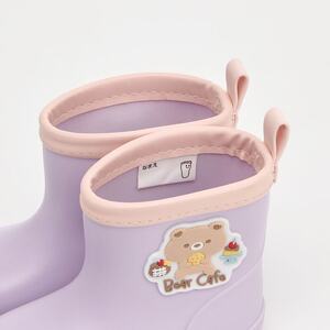 ワッペン付レインブーツ　Ｂｅａｒ　Ｃａｆｅ　14cm 5-130
