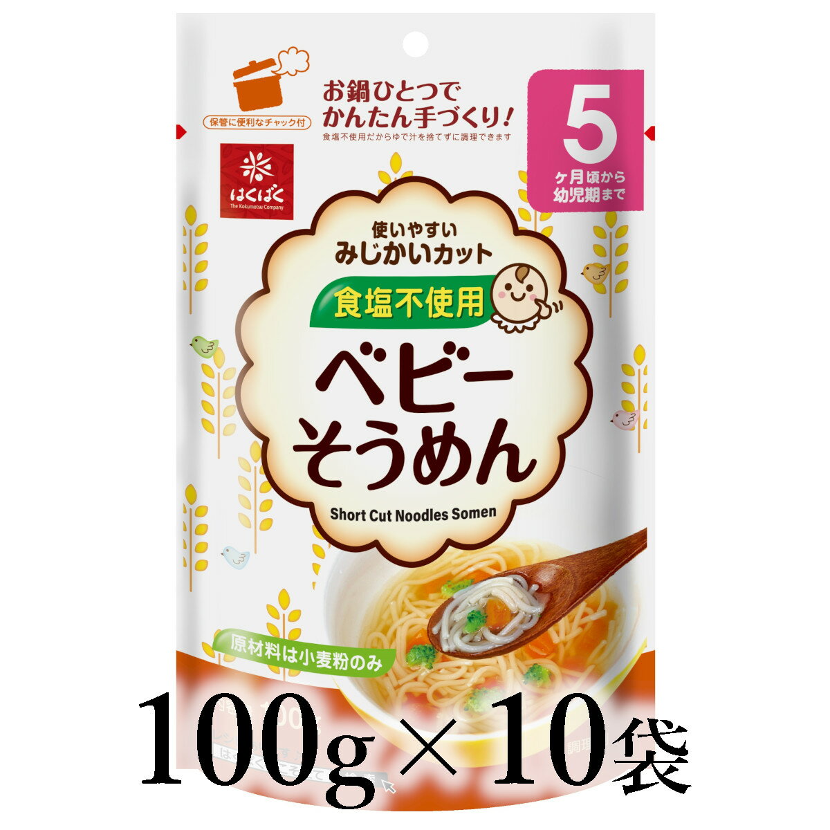 【ふるさと納税】はくばく　ベビーそうめん　100g×10袋 ALPAN060 ふるさと納税 はくばく そうめん おすすめ 山梨県 南アルプス市 送料無料