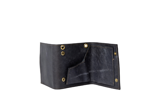 ラフトレザーズ RAFT LEATHERS 本革製三つ折り財布(ショルダーベルト付き)(ネイビー)/ イタリア製 本革 革 財布 三つ折り財布 高級 おしゃれ サイフ さいふ メンズ レディース ネイ
