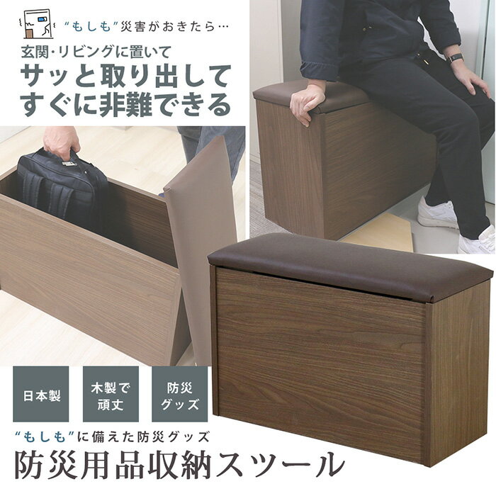 【ふるさと納税】No.446 CAB-04　日本製 防災用品 収納 スツール ／ 防災グッズ スリムサイズ 頑丈 国内生産 送料無料 愛知県
