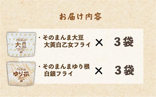 ＜ゆり根フライ・大莢白乙女フライ 6個(各3個)セット＞北海道 北海道産 ゆり根 大莢白乙女 大豆 フライ そのまんま そのまんまシリーズ