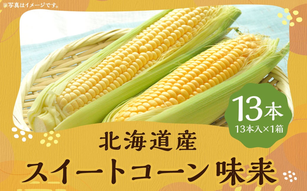 
            スイートコーン 味来 2Lサイズ 13本入×1箱 （JA） コーン とうもろこし トウモロコシ 国産 冷蔵 【2025年8月下旬-9月上旬迄発送予定】
          