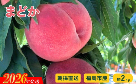 No.2876 朝採り直送！福島の桃「まどか」約2kg 【2026年発送】