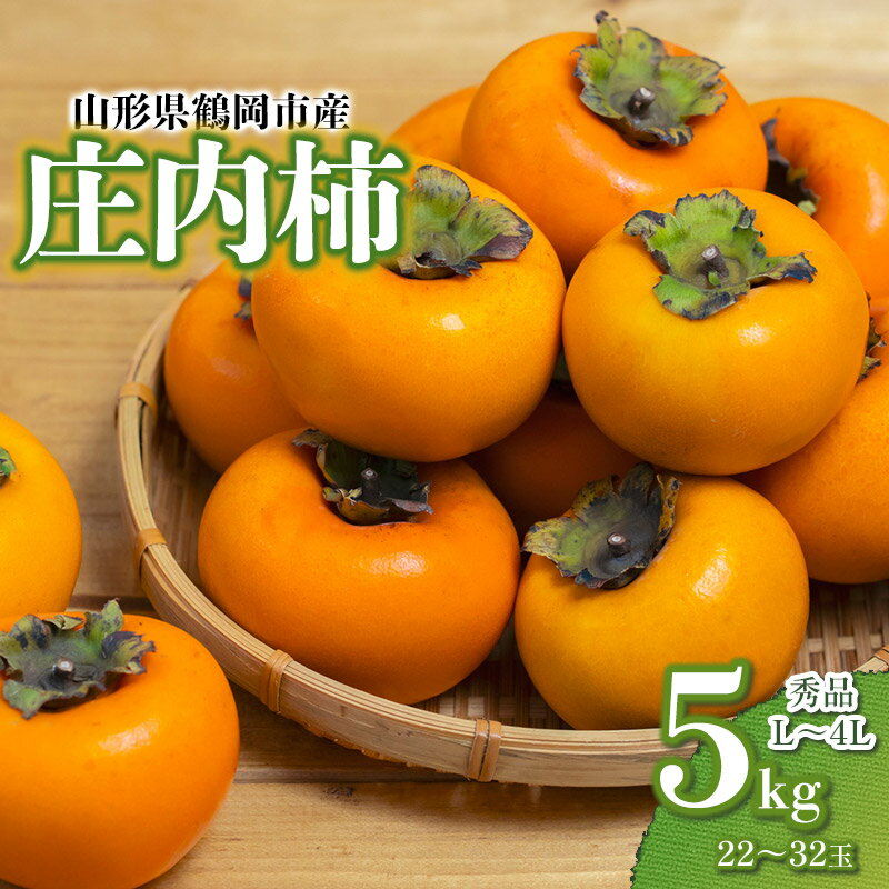 【ふるさと納税】【令和7年産先行予約】庄内柿 秀品 L〜4L 5kg（22〜32玉入）　山形県鶴岡市産　東根農産センター庄内工場