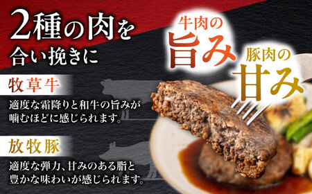 【全12回定期便】　【牧草牛×放牧豚】ハンバーグ 3個 牛肉 豚肉 小分け 冷凍 北海道 [AXBP025]
