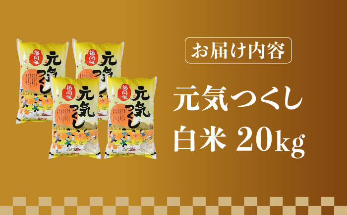 【先行予約】【令和7年産】福岡県産ブランド米「元気つくし」白米 20kg (5kg×4袋)【2025年11月以降順次発送】《築上町》【株式会社ゼロプラス】 [ABDD005] お米 白ご飯 元気つくし