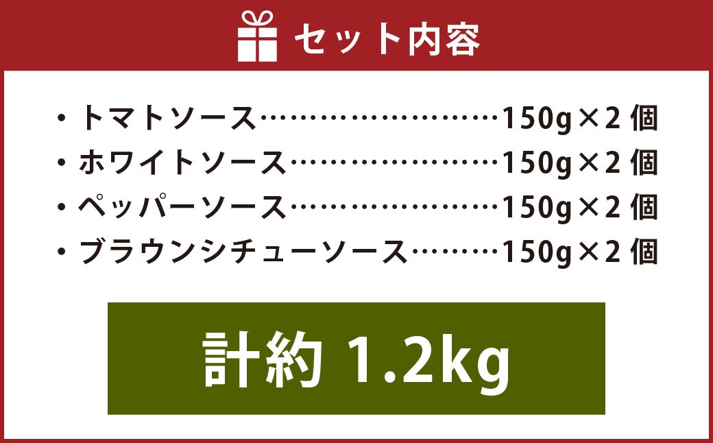 こだわり 4種 ハンバーグ 各約150g×2 計8個 セット （トマトソース ・ ホワイトソース ・ ペッパーソース ・ ブラウンシチューソース） ／ 4種類 レンジ 湯煎 惣菜 総菜 食品 簡単調理