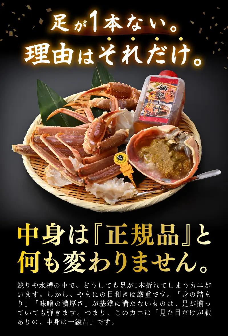 【先行予約】【訳あり】越前がに（中）2杯 かにすきセット やまに仕込み [J-4305]
