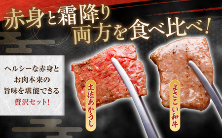 土佐あかうし＆よさこい和牛　焼肉食べ比べ 各種約200g 総計約400g / やわらか ヘルシー うま味凝縮【(有)山重食肉】[ATAP189]