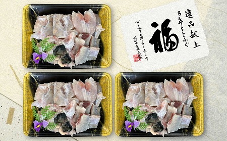 淡路島3年とらふぐ（大サイズ）活あら身まるごと1匹　3Pセット◆配送10月25日～3月31日