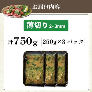 焼肉専門店の牛タン 薄切り 750g(250g×3パック)  小分け 訳あり 牛タン 牛タン 牛タン 牛タン 牛タン