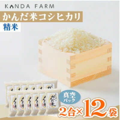 【ふるさと納税】【毎月定期便】鮮度の米　かんだ米『コシヒカリ』精米　真空パック　2合×12袋全6回【4053223】