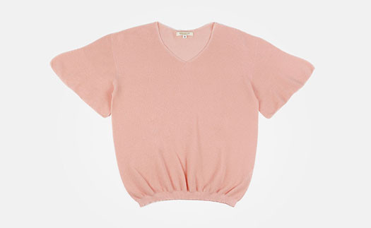 
            3Dハイゲージニット　Vネックプルオーバー　フリル袖　和紙糸（Lサイズ）[5839-1652]
          