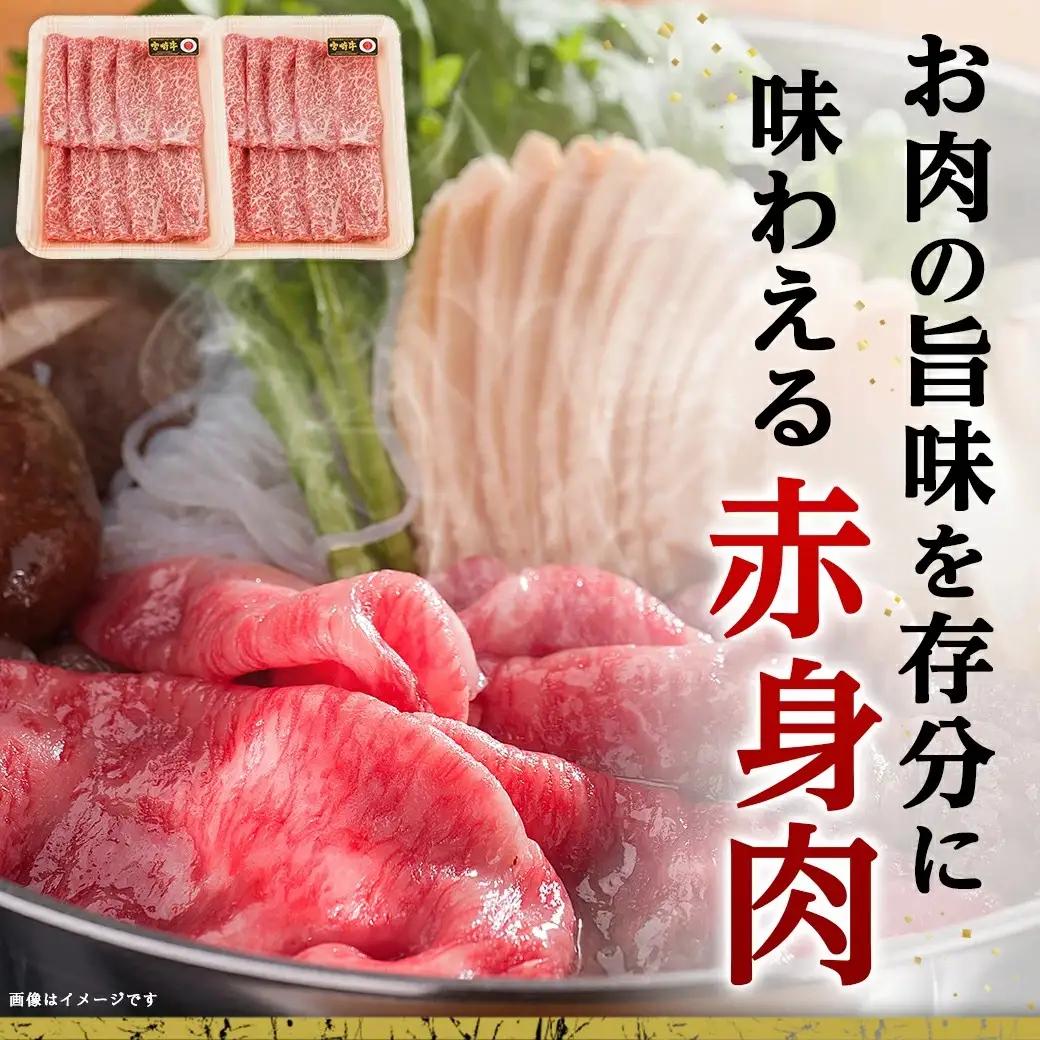 宮崎牛霜降りスライス500g×赤身牛すきスライス500gセット〔AE-I502〕_(都城市) 都城産宮崎牛 霜降りスライス 赤身スライス 4等級以上 牛肉 肉 ロース ミスジ モモ ウデ